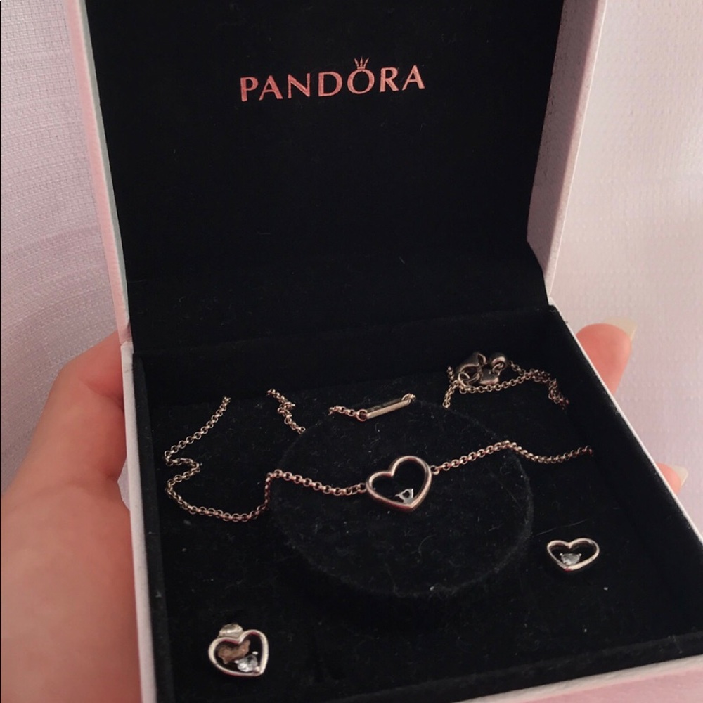 Pandora Necklace + Earrings - Picture 3 of 4